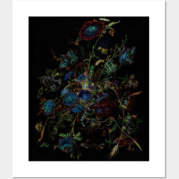 Black Panther Art - Glowing Flowers in the Dark 16 Wall Art by The Black Panther